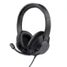 (25460) TRUST AURICULARES AYDA MAX JACK 3.5MM CON MICRÓFONO FLEXIBLE AJUSTABLE NEGRO