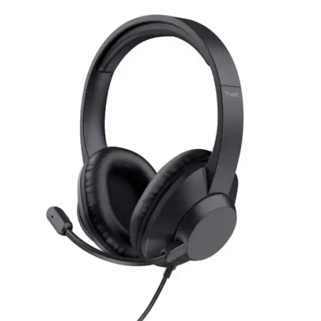 (25462) TRUST AURICULARES AYDA MAX ADAPTADOR USB-C/USB-A CON MICRÓFONO FLEXIBLE AJUSTABLE ANC NEGRO