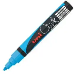 (264671000) UNIBALL MARCADOR DE TIZA LÍQUIDA CHALK PWE-5M AZUL CLARO CAJA 6 UD