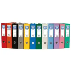 (92456) UNISYSTEM ARCHIVADOR PALANCA COLOR 65MM CANTONERA LARGA A4 CARTÓN FORRADO PP VERDE VITAL