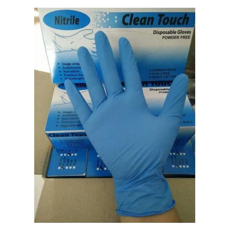 (1111M) GUANTES DE NITRILO SIN POLVO TALLA M AZUL CAJA -100U-