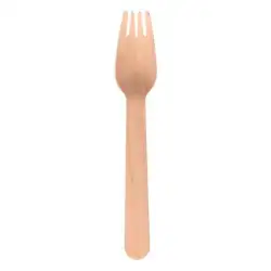 (33242) TENEDOR MADERA 16CM MARRÓN -100U-