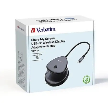 (32147) VERBATIM ADAPTADOR DE PANTALLA INALÁMBRICA USB TIPO-C SHARE MY SCREEN 4K WDA-02 1XHDMI 1XUSB