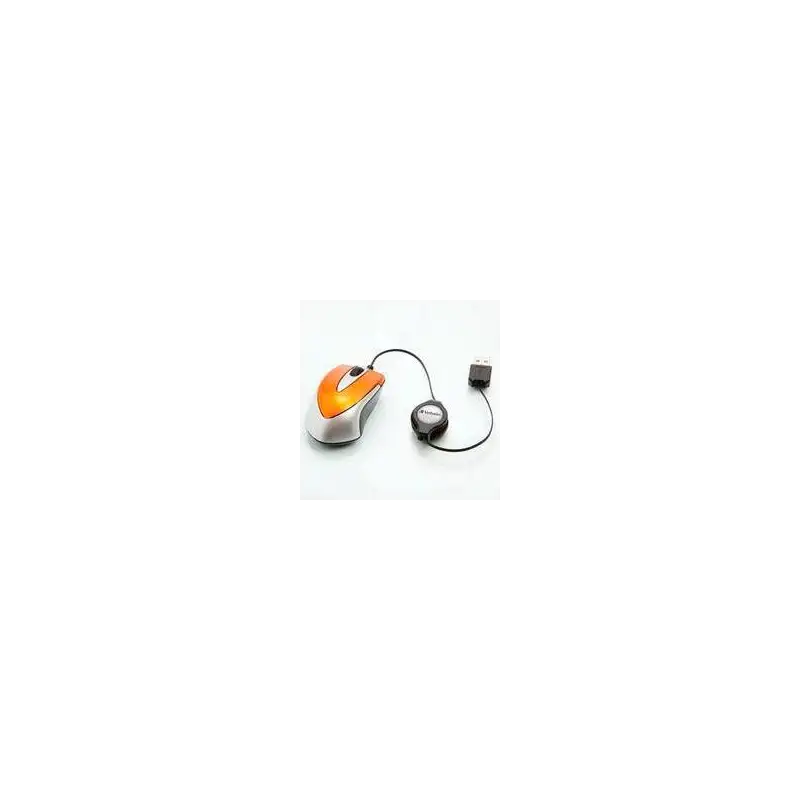 (49023) VERBATIM RATÓN GO MINI CABLE USB RETRÁCTIL 1000PPP ULTRAPORTÁTIL NARANJA