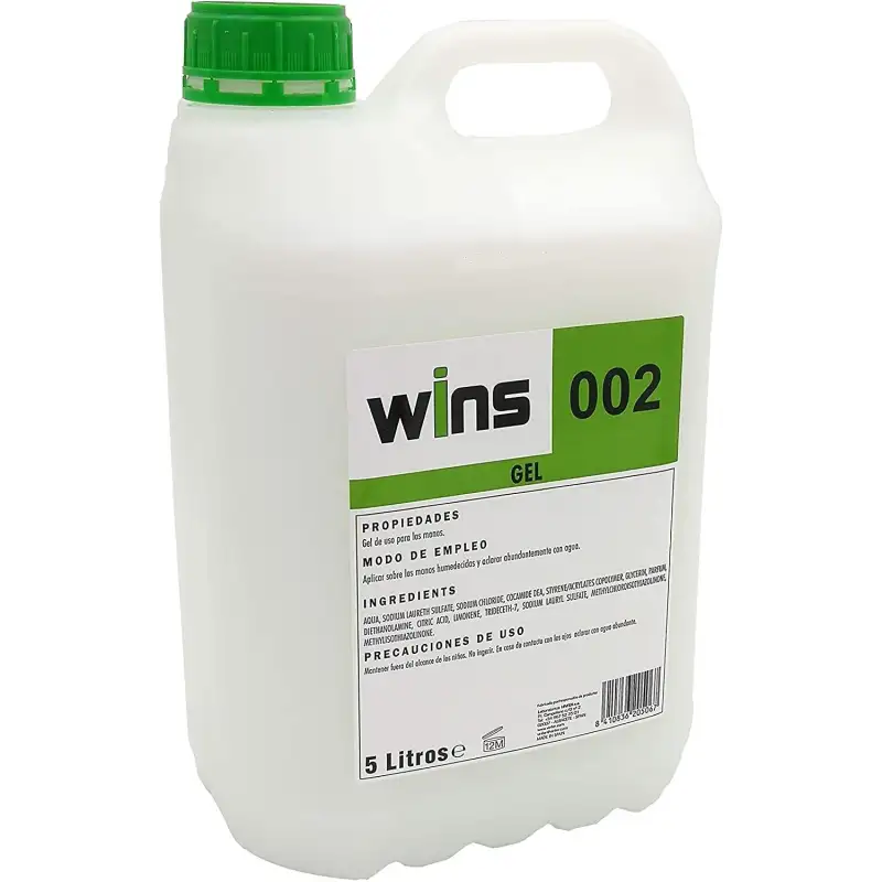 (H301G05009) VINFER GEL DE MANOS WINS 002 DERMO PH6 BLANCO -GARRAFA 5L-