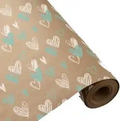 (3150294U) WONDER BOBINA PAPEL DE REGALO 62CM X 80M 4KG CORAZONES
