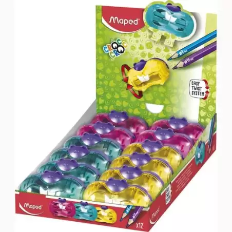 (018411) MAPED AFILALÁPICES CROC CROC TWIST 2 ORIFICIOS COLORES SURTIDOS EXPOSITOR 12U