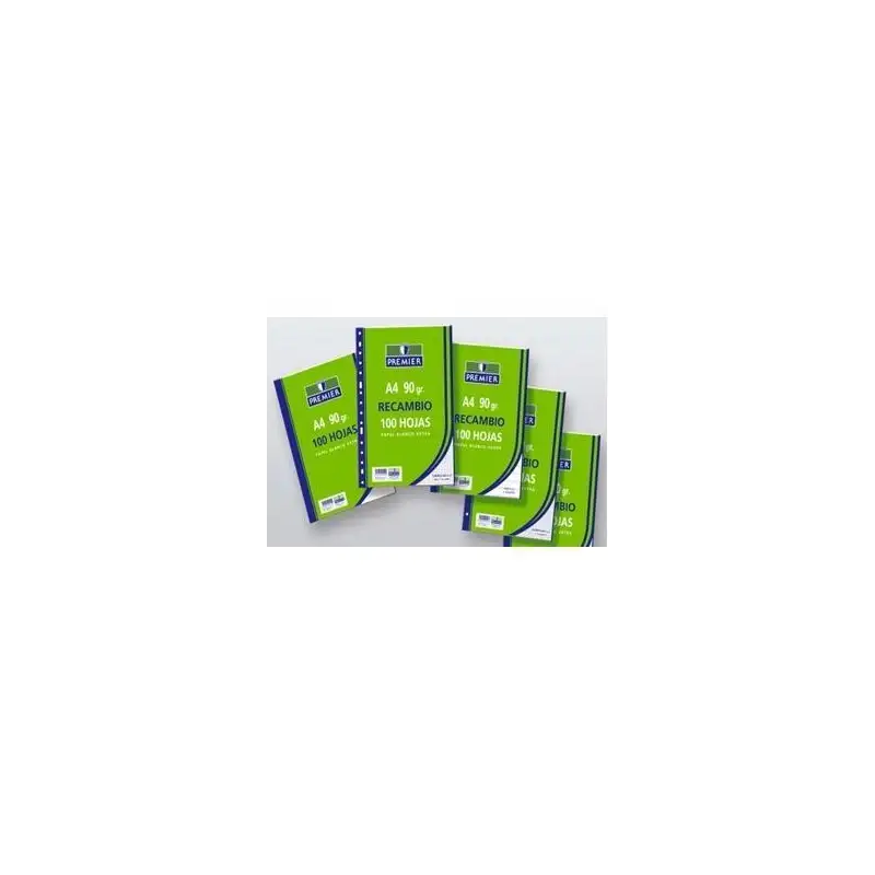 (C510-A4-90) ZORRILLA RECAMBIO PREMIER 100H FOLIO 90GR LISO 4 TALADROS PAPEL BLANCO