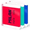 (57053E80X3) MILAN CUADERNO ESPIRAL A5 80H 95GR 5X5 TAPA DURA COLECCIÓN NATA® 624 SINCE 1918 SURTIDO PACK 3 UD